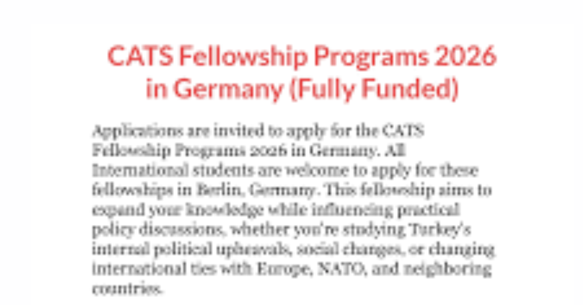 CATS Fellowship 2026/2027 in Berlin, Germany — Fully Funded (€3,000/Month)