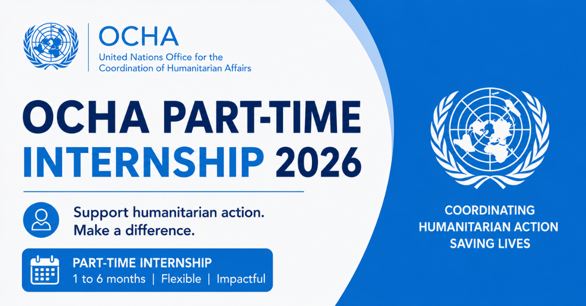 United Nations Office for the Coordination of Humanitarian Affairs (OCHA) Part-Time Internship 2026