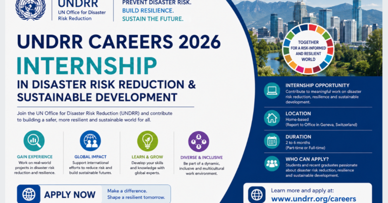 UNDRR Careers 2026 — Internship in Disaster Risk Reduction & Sustainable Development