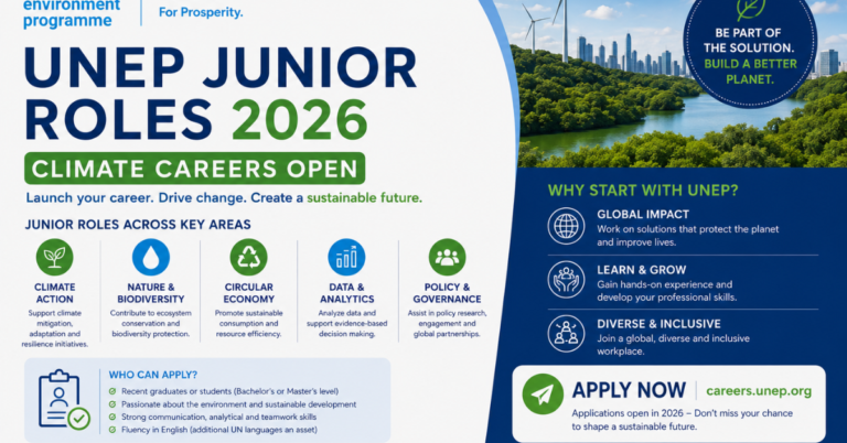UNEP Junior Roles 2026 — Climate Careers Open