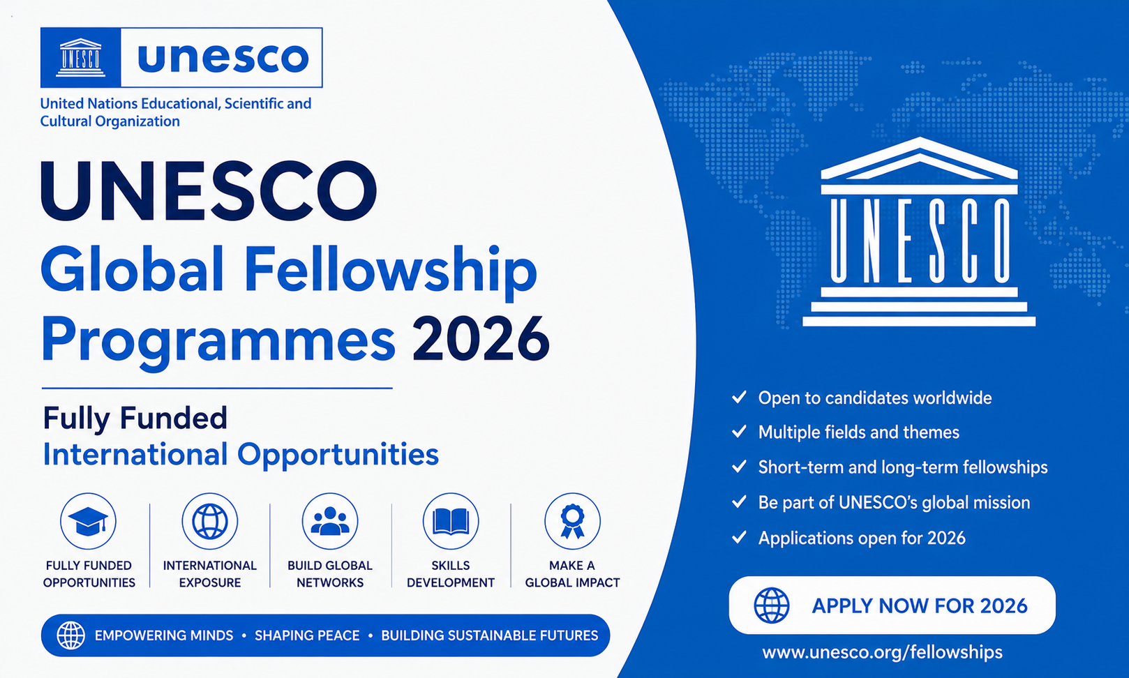 UNESCO Global Fellowship Programmes 2026 — Fully Funded International Opportunities