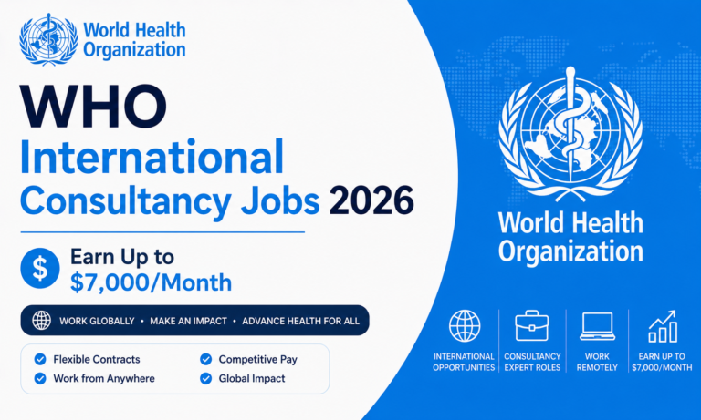 WHO International Consultancy Jobs 2026 — Earn Up to $7,000/Month
