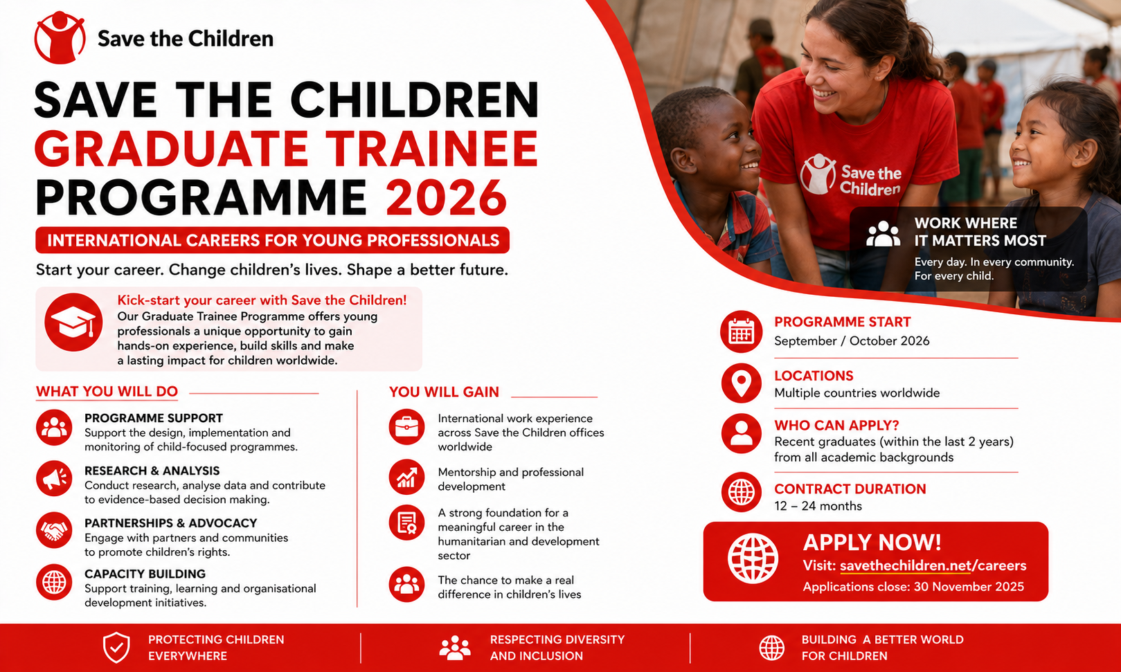 Save the Children Graduate Trainee Programme 2026 — International Careers for Young Professionals