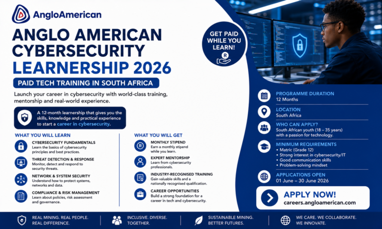 Anglo American Cybersecurity Learnership 2026 — Paid Tech Training in South Africa