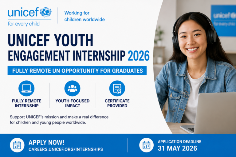 UNICEF Youth Engagement Internship 2026 — Fully Remote UN Opportunity for Graduates