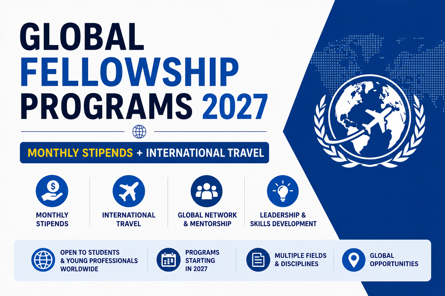 Global Fellowship Programs 2027 — Monthly Stipends + International Travel