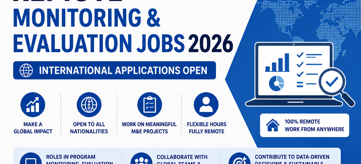 Remote Monitoring & Evaluation Jobs 2026 — International Applications Open