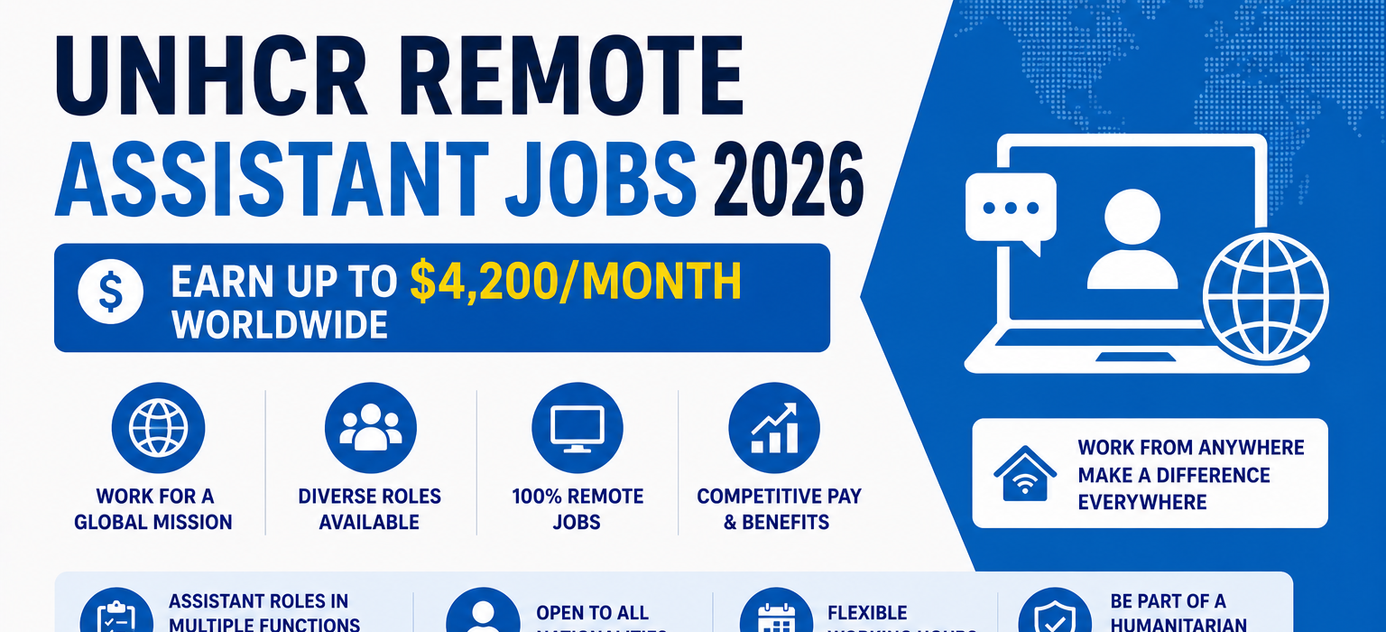 UNHCR Remote Assistant Jobs 2026 — Earn Up to $4,200/Month Worldwide