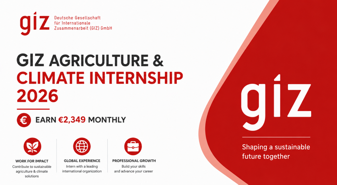 GIZ Agriculture & Climate Internship 2026 — Earn €2,349 Monthly