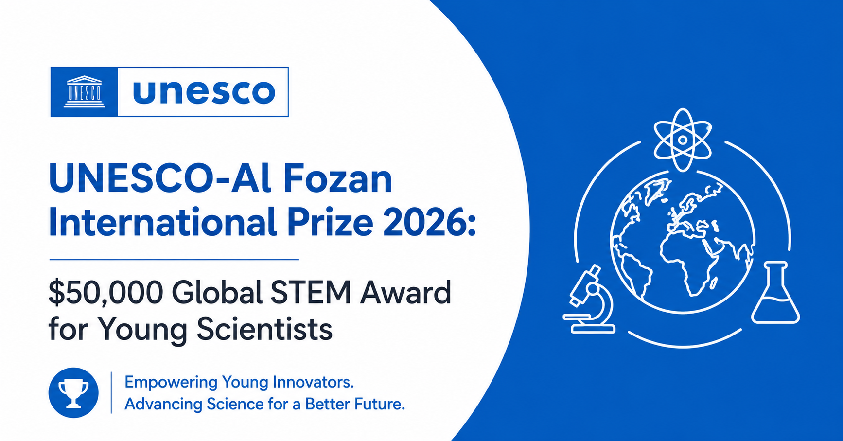 UNESCO-Al Fozan International Prize 2026: $50,000 Global STEM Award for Young Scientists
