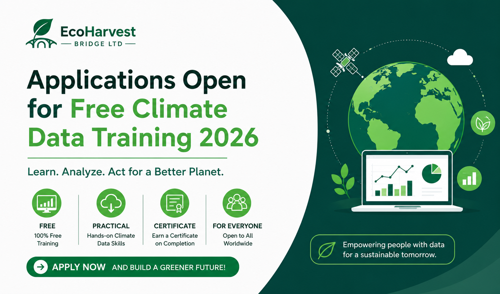 Applications Open for Free Climate Data Training 2026 with EcoHarvest Bridge Ltd