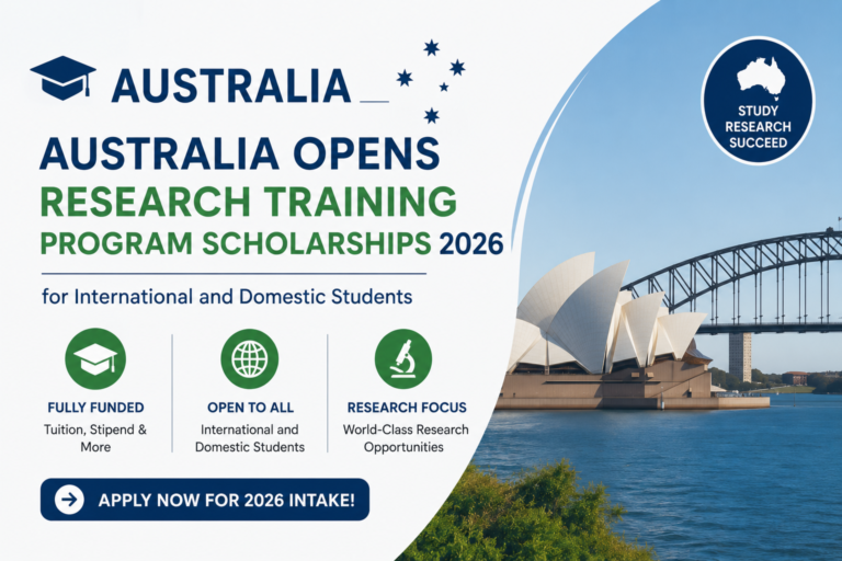 Australia Opens Research Training Program Scholarships 2026 for International and Domestic Students