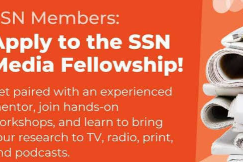 SSN Media Fellowship 2026-27: Media Training and Mentorship for Scholars