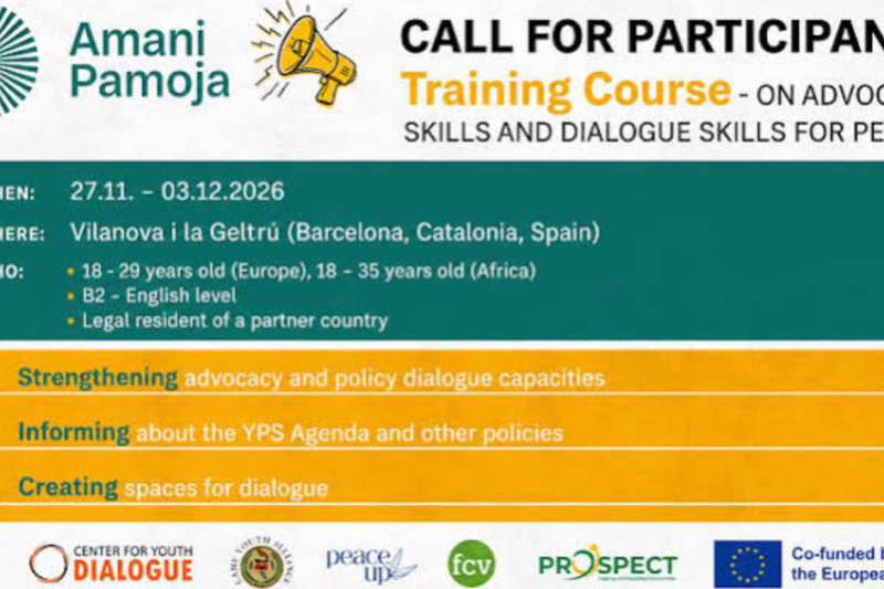 Amani Pamoja Training Course 2026 in Spain: Peace Advocacy and Dialogue Skills