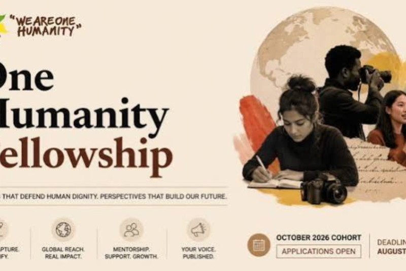One Humanity Fellowship Fall 2026: Applications Open for Emerging Voices