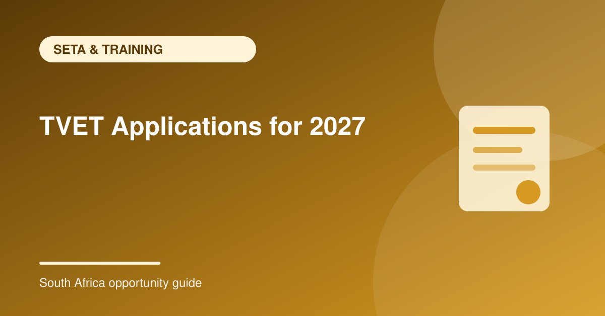 TVET College Applications for 2027: September Application Window Guide